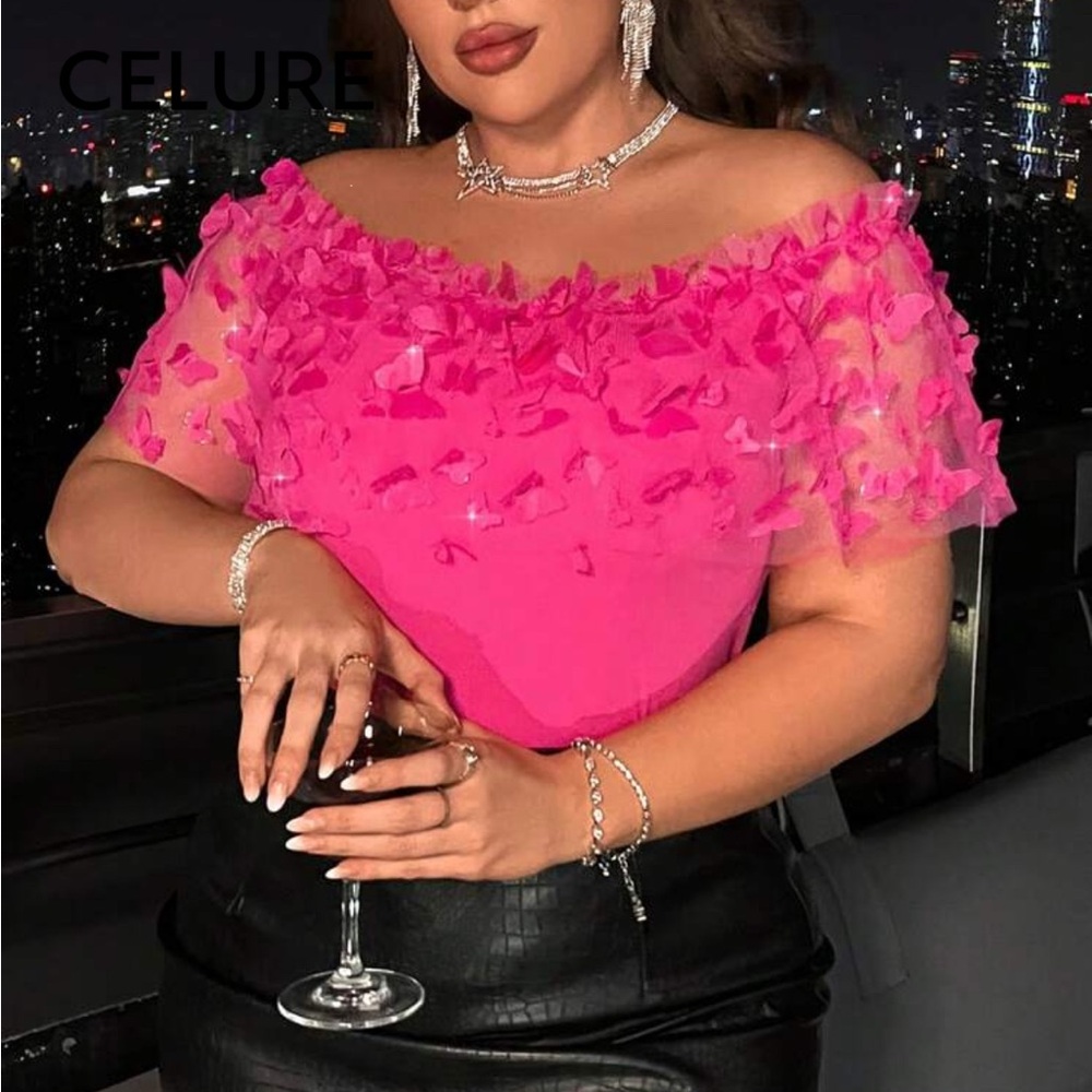 Pink Ruffle Off-Shoulder Top